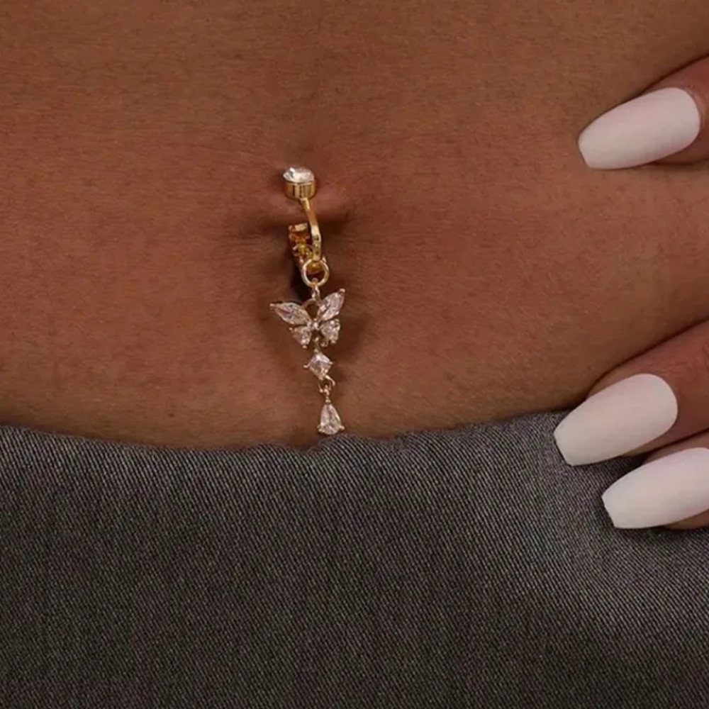 Faux belly button piercing